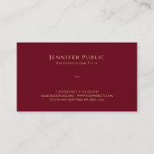 カスタム金ゴールドフェイク文字スクリプトラグジュアリープレミアムシック 名刺 (裏面)