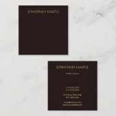 カスタム金ゴールドフェイク文字ブエレガントルベットモダン スクエア名刺 (正面/裏面)