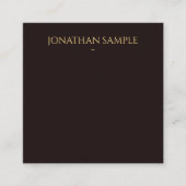 カスタム金ゴールドフェイク文字ブエレガントルベットモダン スクエア名刺 (正面)