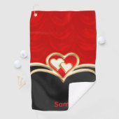 カスタム金ゴールドブラックとモノグラスタイリッシュム名 ゴルフタオル (インサイチュ)