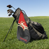 カスタム金ゴールドブラックとモノグラスタイリッシュム名 ゴルフタオル (グリーン)