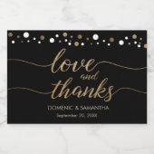 カスタム金ゴールドブラックの愛とバ感謝していーチャ結婚ルの スパークリングワインラベル (シングルラベル)