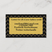 カスタム金ゴールドブラックグリッター名刺 名刺 (裏面)