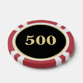 カスタム金ゴールドブラックモノグラム500トーナメントゲームレッド ポーカーチップ (シングル)