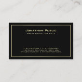 カスタム金ゴールドブラック及びエレガントタイポグラフィテンプレート 名刺 (裏面)