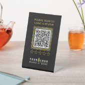 カスタム金ゴールドブラックQR会社のロゴレビュー 台座サイン (インサイチュ)