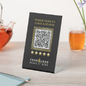 カスタム金ゴールドブラックQR会社のロゴレビュー 台座サイン (インサイチュ)