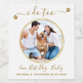 カスタム金ゴールドペットドッグの写真エレガントも撮結婚る ワインラベル (シングルラベル)