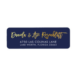 カスタム金ゴールドホイル名navy + ZACHARY金ゴールド ラベル