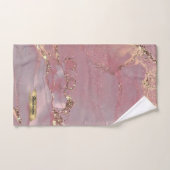 カスタム金ゴールドホワイトダイヤモンドグリッターモノグラム バスタオルセット (ハンドタオル)