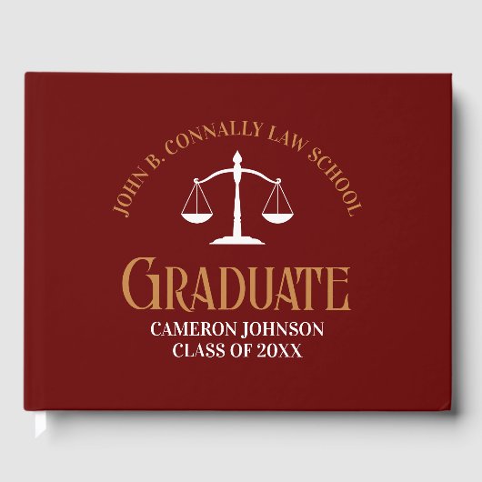 カスタム金ゴールドマルーン法科卒業党 ゲストブック (正面)