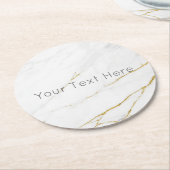 カスタム金ゴールドマーブルラウンド紙コースター ラウンドペーパーコースター (アングル)