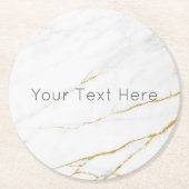 カスタム金ゴールドマーブルラウンド紙コースター ラウンドペーパーコースター (正面)
