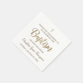 カスタム金ゴールドモダンと白ベビーガールの洗礼 スタンダードカクテルナプキン (角)