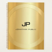 カスタム金ゴールドモノグフェイクラムグラマラステンプレート プランナー手帳 (正面)