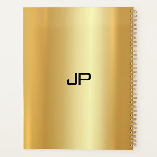 カスタム金ゴールドモノグフェイクラムグラマラステンプレート プランナー手帳 (裏面)