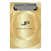 カスタム金ゴールドモノグラフェイクムテンプレートエレガント モダン ミニクリップボード (正面)