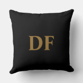 カスタム金ゴールドモノグラムの装飾用クッション クッション (裏面)