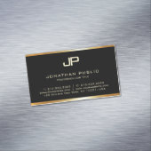 カスタム金ゴールドモノグラムモダンテンプレートラグジュアス マグネット名刺 (インサイチュ)