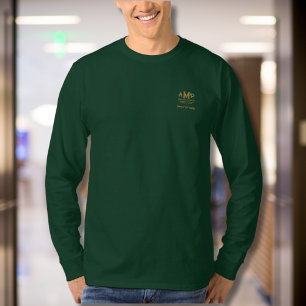 カスタム金ゴールドモノグラム長袖 Tシャツ