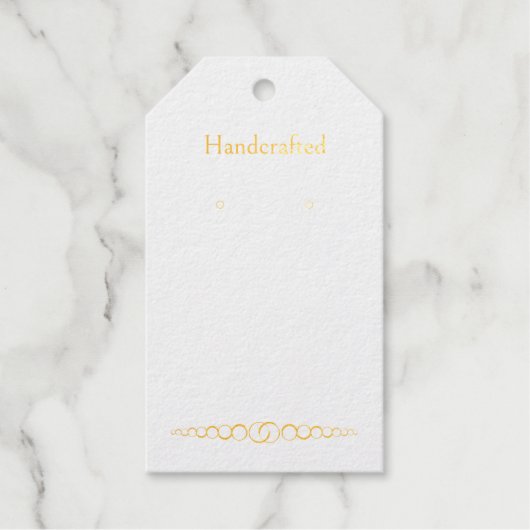 カスタム金ゴールドリングや輪のぶら下がったイヤリングディスプレイカード ギフトタグ (正面)