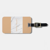 カスタム金ゴールドリーフ白い大理石プリントラゲージタグ ラゲッジタグ (正面横)