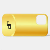 カスタム金ゴールドルッエレガントクモダンモノグラム Case-Mate iPhoneケース (裏面 (横))