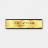 カスタム金ゴールドルッエレガントモダントレンディーテンプレート サインプレート (正面)