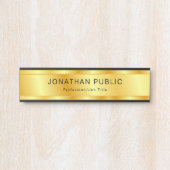 カスタム金ゴールドルッエレガントモダントレンディーテンプレート サインプレート (正面)
