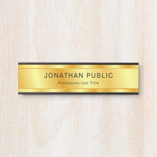 カスタム金ゴールドルッエレガントモダントレンディーテンプレート サインプレート (正面)