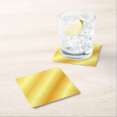 カスタム金ゴールドルッエレガントモダントレンディーテンプレート スクエアペーパーコースター (インサイチュ)