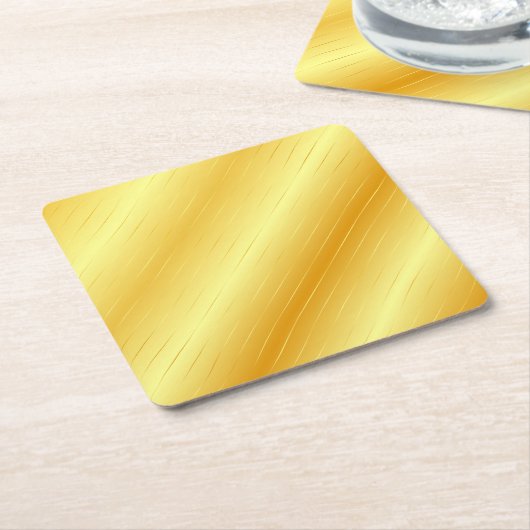 カスタム金ゴールドルッエレガントモダントレンディーテンプレート スクエアペーパーコースター (アングル)