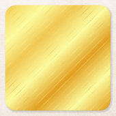 カスタム金ゴールドルッエレガントモダントレンディーテンプレート スクエアペーパーコースター (正面)