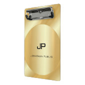 カスタム金ゴールドルックエレガントモノグモダンラムテンプレート ミニクリップボード (アングル2)