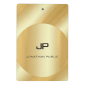 カスタム金ゴールドルックエレガントモノグモダンラムテンプレート ミニクリップボード (裏面)