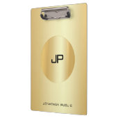 カスタム金ゴールドルックモノグラエレガントムモダン クリップボード (左)