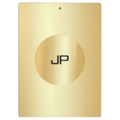 カスタム金ゴールドルックモノグラエレガントムモダン クリップボード (裏面)