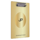 カスタム金ゴールドルックモノグラエレガントムモダン クリップボード (右)