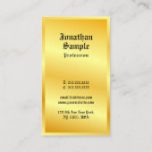 カスタム金ゴールドルックラシックク旧スタイル文字エレガント 名刺 (裏面)