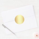 カスタム金ゴールドルック空白のエレガントテンプレート追加文字 ラウンドシール (封筒)