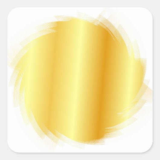 カスタム金ゴールドルック空白のテンプレートテキストの追加 スクエアシール (正面)