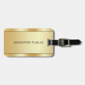 カスタム金ゴールドルッモダンクエレガント両面 ラゲッジタグ (正面横)