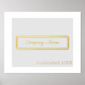 カスタム金ゴールドレタリング室とグレー/シルバー 箔ポスター (正面)