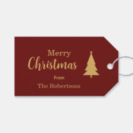 カスタム金ゴールドレッド&クリスマスメリークリスマス ギフトタグ