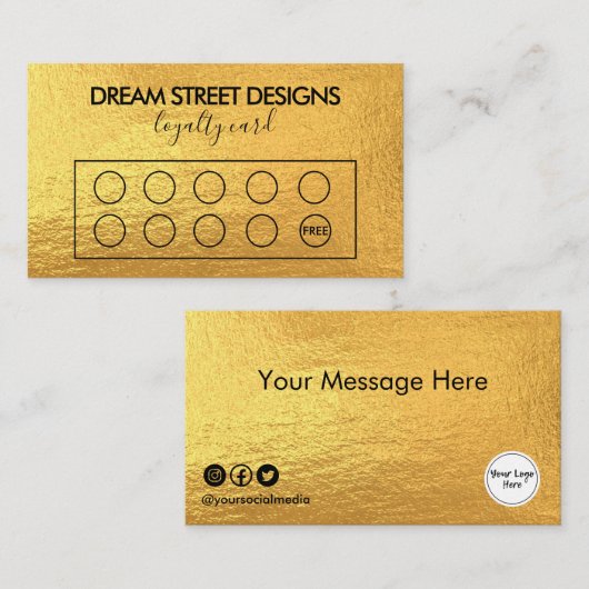 カスタム金ゴールドロイヤリティカード 名刺 (正面/裏面)