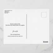 カスタム金ゴールドロゴビジネスありがとうございました 箔シーズンポストカード (裏面)