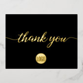 カスタム金ゴールドロゴビジネスありがとうございました 箔シーズンポストカード (正面)