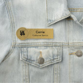 カスタム金ゴールドロゴ革スタッフ名タグ 名札 (インサイチュ)