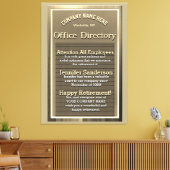 カスタム金ゴールドヴィンテージ退職標識 キャンバスプリント (インサイチュ (リビング))