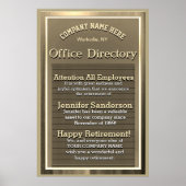 カスタム金ゴールドヴィンテージ退職標識 ポスター (正面)